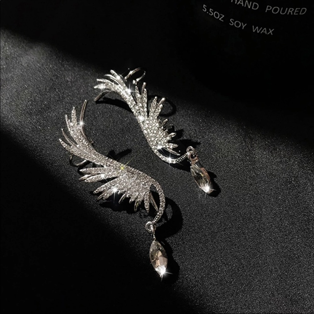 • Karsyn • Rhinestone Wing Earrings - Picture 2 of 3